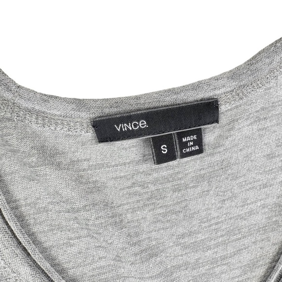 Vince gray v-neck long-sleeve tee t-shirt small - Picture 8 of 15